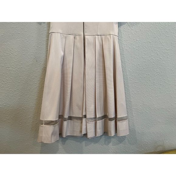 NWT Axara Paris Pleated Nude Dress Sheer Panels Size 10 a997 - Picture 6 of 11